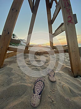 Evening at mediterranean sea