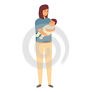 Evening mother alert icon cartoon vector. Care baby