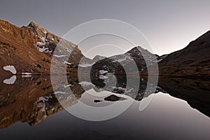 Evening Mountain Lake Reflection