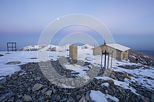 Evening near emergency shelter at Agios Antonios photo