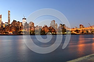 Evening New York City cityscape