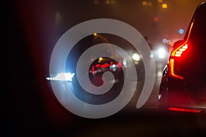 Evening/Night City car traffic