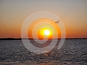 Evening over the Bali Ocean, pictures taken from the boat