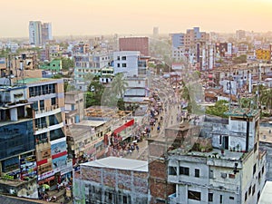 view over the city of Khulna, Bangladesh