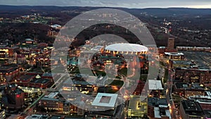 Evening Over Syracuse, Aerial View, Downtown, New York State