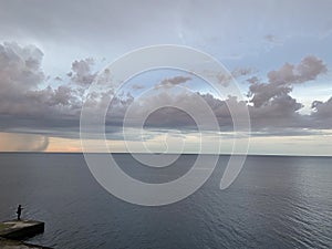 Skyscapes of the sunset on the Black Sea coast of Odessa. photo