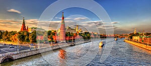 Evening panorama of Moscow Kremlin photo