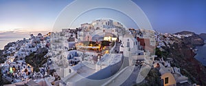 Evening panorama of Oia