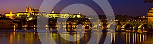 Evening panorama of Prague