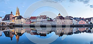 Evening panorama of Regensburg
