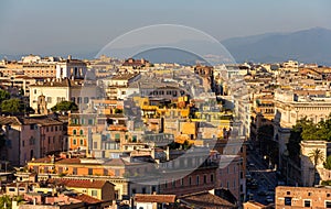 Evening panorama of Rome, Italy