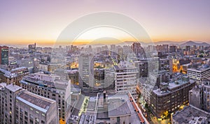 Evening panorama of Santiago de Chile