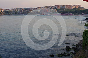 Evening panorama of Sozopol Beach