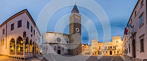 Evening panorama of Titov Trg square in Koper, Sloven