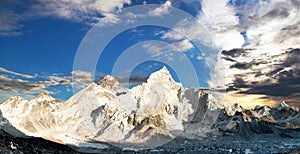 Evening panoramic view of mount Everest