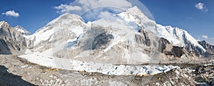 Evening panoramic view of Mount Everest base camp