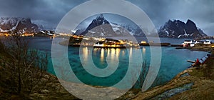 The evening over Reine on Lofoten, Norway