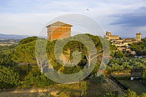 Lucignano town in Tuscany from above