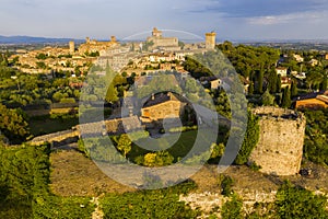 Lucignano town in Tuscany from above