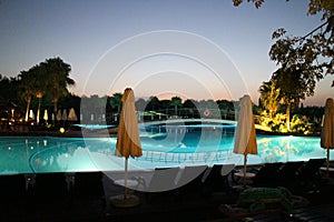 Evening by the pool