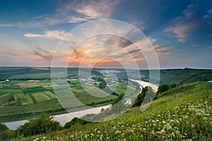 Evening on the river Dniester