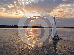 Evening sail by the lake