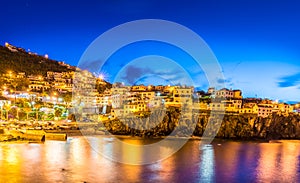 Evening scene in CÃ¢mara de Lobos, Madeira