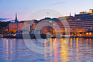 Evening scenery of Helsinki, Finland