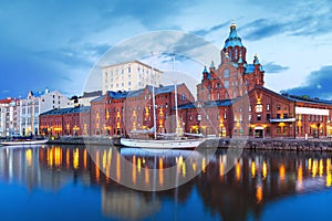 Evening scenery of Helsinki, Finland