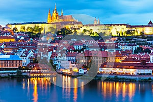 Evening scenery of Prague, Czech Republic