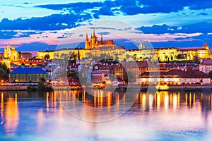 Evening scenery of Prague, Czech Republic