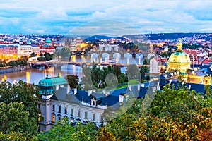 Evening scenery of Prague, Czech Republic