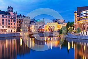 Evening scenery of Stockholm, Sweden