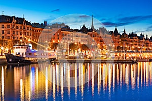 Evening scenery of Stockholm, Sweden