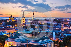 Evening scenery of Tallinn, Estonia