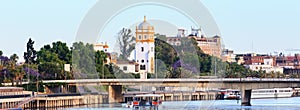 Evening Seville city view Spain.