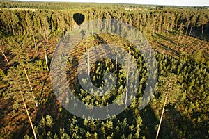 Evening shadow of air balloon