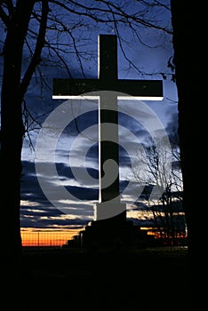 Evening shot of Memorial Cross--Sewanee, Tennessee photo