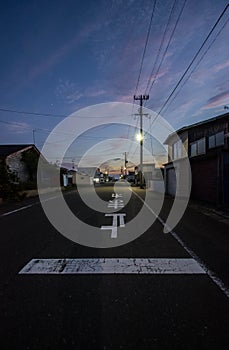 Evening in a small village in the north of Honshu island Japan
