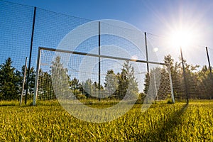 Evening stadium soccer field