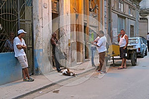 Evening street life of Havana