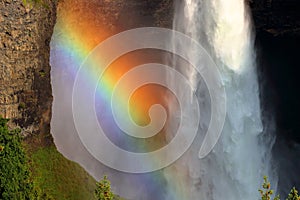 Helmcken Falls, Wells Gray Provincial Park, Rainbow at Thundering Waterfall, Cariboo Mountains, British Columbia, Canada photo