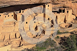 Mesa Verde National Park, Cliff Palace in Evening Light, Colorado, USA