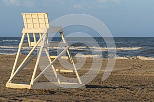 Evening sun on Lifeguard Chair on Stone Harbor Beach