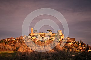 Evening sun on Turenne in France