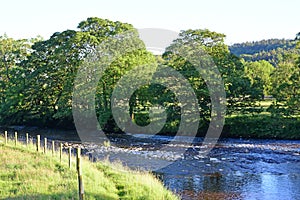 Evening Sunlight over the River Wharfe, Conistone, Wharfedale, Yorkshire Dales, England, UK