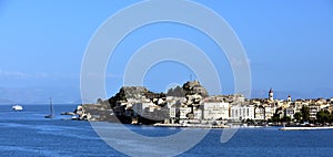 Sunlight on the apartments of Corfu