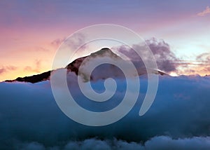 Evening sunset cloudscape view from Peruvian Andes