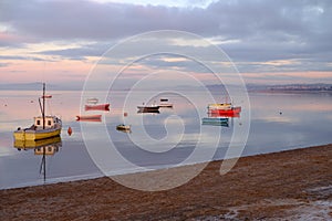 Evening sunset Morecambe Bay UK