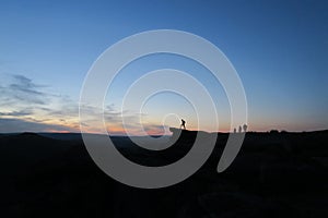 Evening sunset view at Bamford edge peak district in England, UK